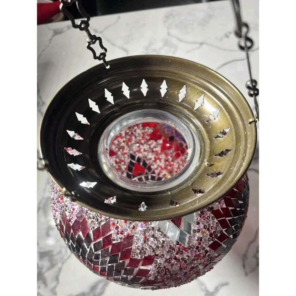 Turkish Mosaic Glass Hanging lamp from Istanbul Grand Bazaar hanging gold